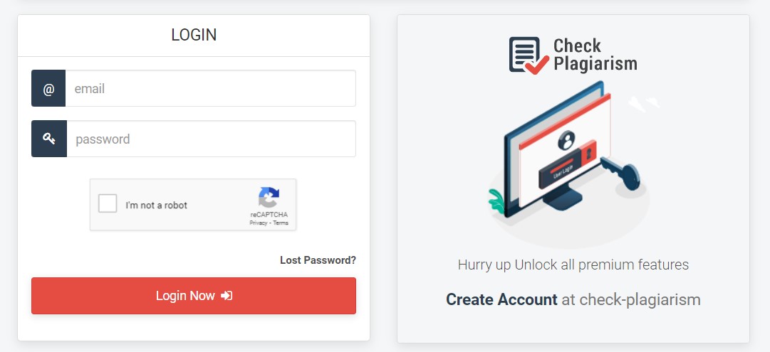 Registration Check Plagiarism